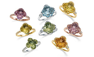 K18PGアメシストリング K18レモンクォーツリング Ptオリーブグリーンクォーツリング Ptブルートパーズリング Ptオリーブグリーンクォーツリング K18シトリンリング