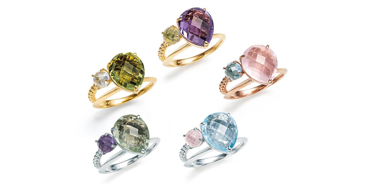 K18レモンクォーツリング Ptグリーンクォーツペンダント K18アメシストペンダント K18PGローズクォーツペンダント Ptブルートパーズペンダント