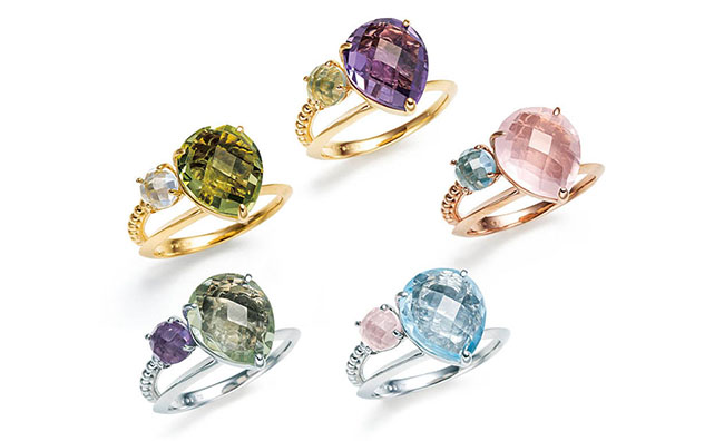 K18レモンクォーツリング Ptグリーンクォーツペンダント K18アメシストペンダント K18PGローズクォーツペンダント Ptブルートパーズペンダント